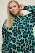 Sweatkleid, oversized, Leo Print, Rundhals, Langarm