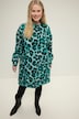 Sweatkleid, oversized, Leo Print, Rundhals, Langarm