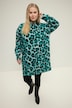 Sweatkleid, oversized, Leo Print, Rundhals, Langarm