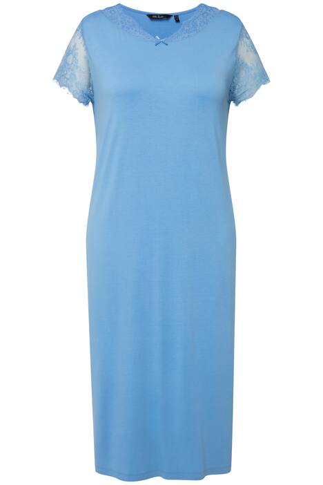 Noční košile, krajka, kulatý výstřih, krátké rukávy