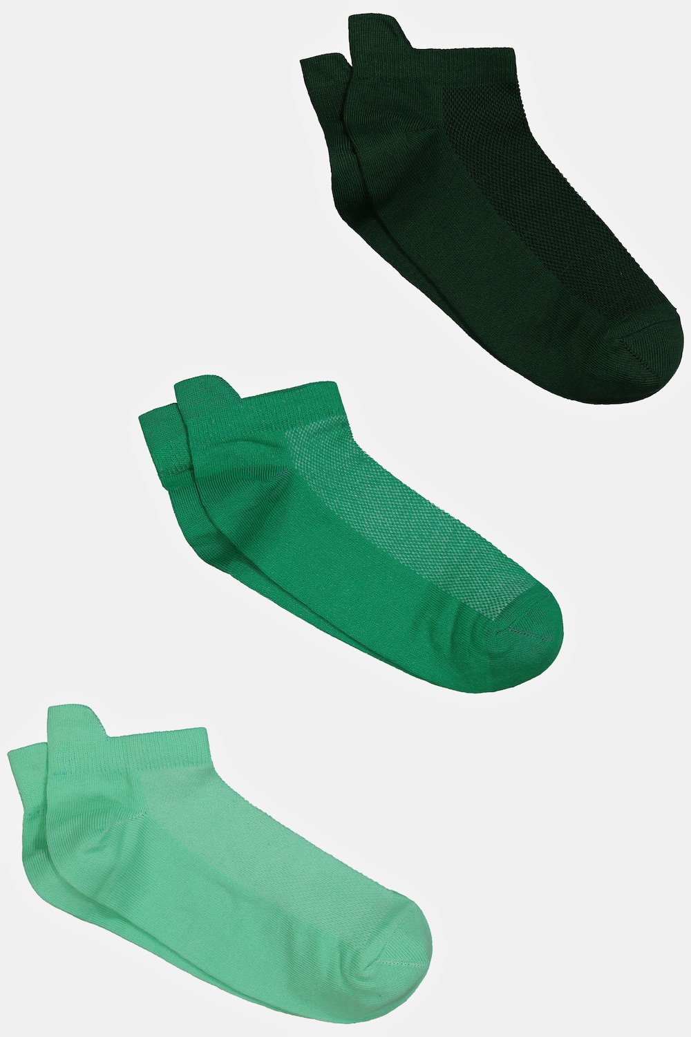 Große Größen 3er-Pack Sneakersocken, Damen, grün, Größe: 39-42, Baumwolle/Synthetische Fasern, Ulla Popken