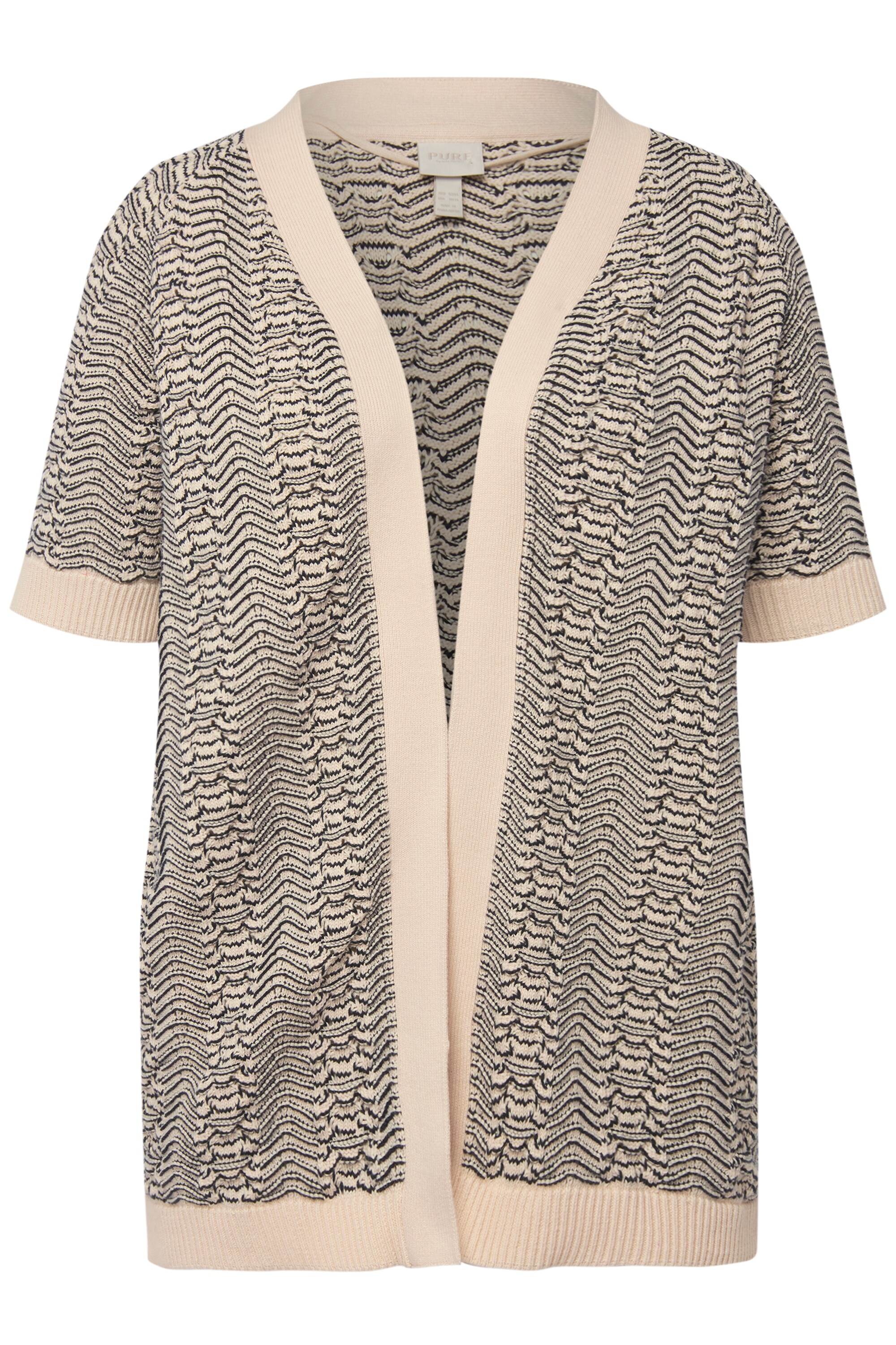 Ulla Popken Damen große Größen Strickjacke Egg Shape Halbarm