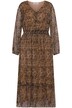 Paisley šaty, A střih, výstřih do V, elastický pas, dlouhé rukávy