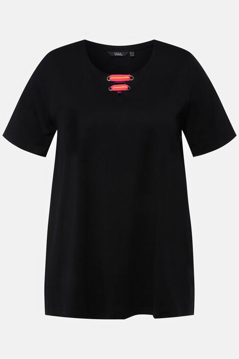 T-Shirt, A-Linie, Tunika-Ausschnitt, Flügel-Halbarm