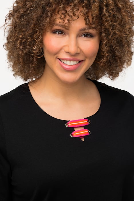 T-Shirt, A-Linie, Tunika-Ausschnitt, Flügel-Halbarm