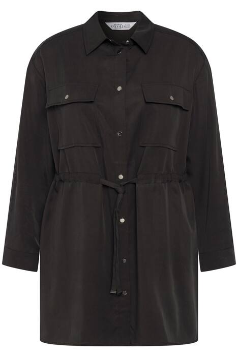 Košilová halenka, uvolněný střih, stahování v pase, dlouhé rukávy