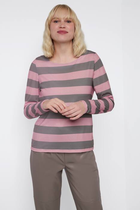 Damen Sweatshirt Gestreift - Langarm Pullover Ohne Kapuze