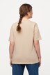 T-shirt en coton bio avec broderie, col V et manches courtes