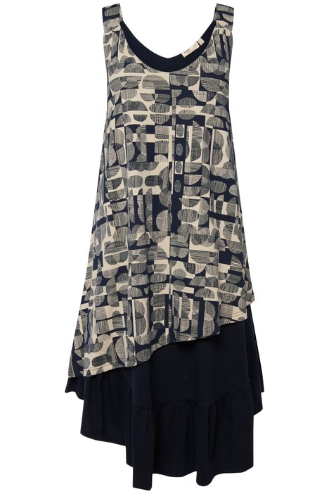 Midi šaty, A střih, výstřih do V, bez rukávů, biobavlna