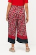 Pleated Wide Leg Mixed Print Pants