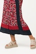 Pleated Wide Leg Mixed Print Pants