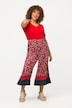 Pleated Wide Leg Mixed Print Pants