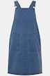 Abito a salopette con effetto jeans e taglio svasato e smanicato