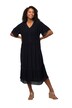 Tunikové midi šaty, krajka, A střih, výstřih do V, krátké rukávy