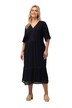 Tunikové midi šaty, krajka, A střih, výstřih do V, krátké rukávy
