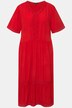 Sukienka tunikowa midi, koronka, krój trapezowy, dekolt w serek, rękaw 1/2