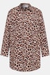 Hemdbluse, oversized, Hemdkragen, Langarm, Leo Print