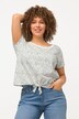 crop-top, oversized, stippen, ronde hals, kapmouwen