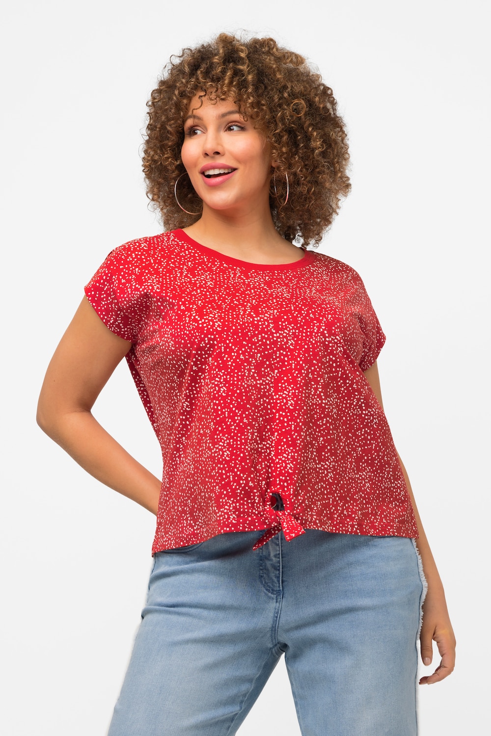 Grote Maten crop-top, Dames, rood, Maat: 50/52, Katoen, Ulla Popken