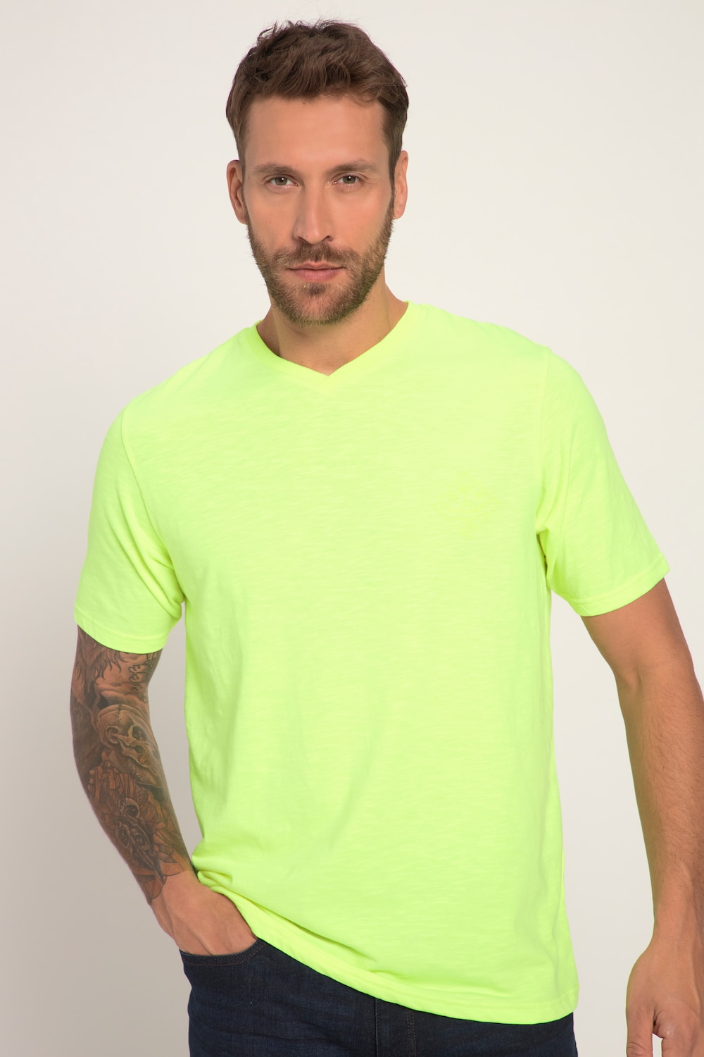 Grote Maten T-shirt, Heren, geel, Maat: 6XL, Polyester/Katoen, JP1880