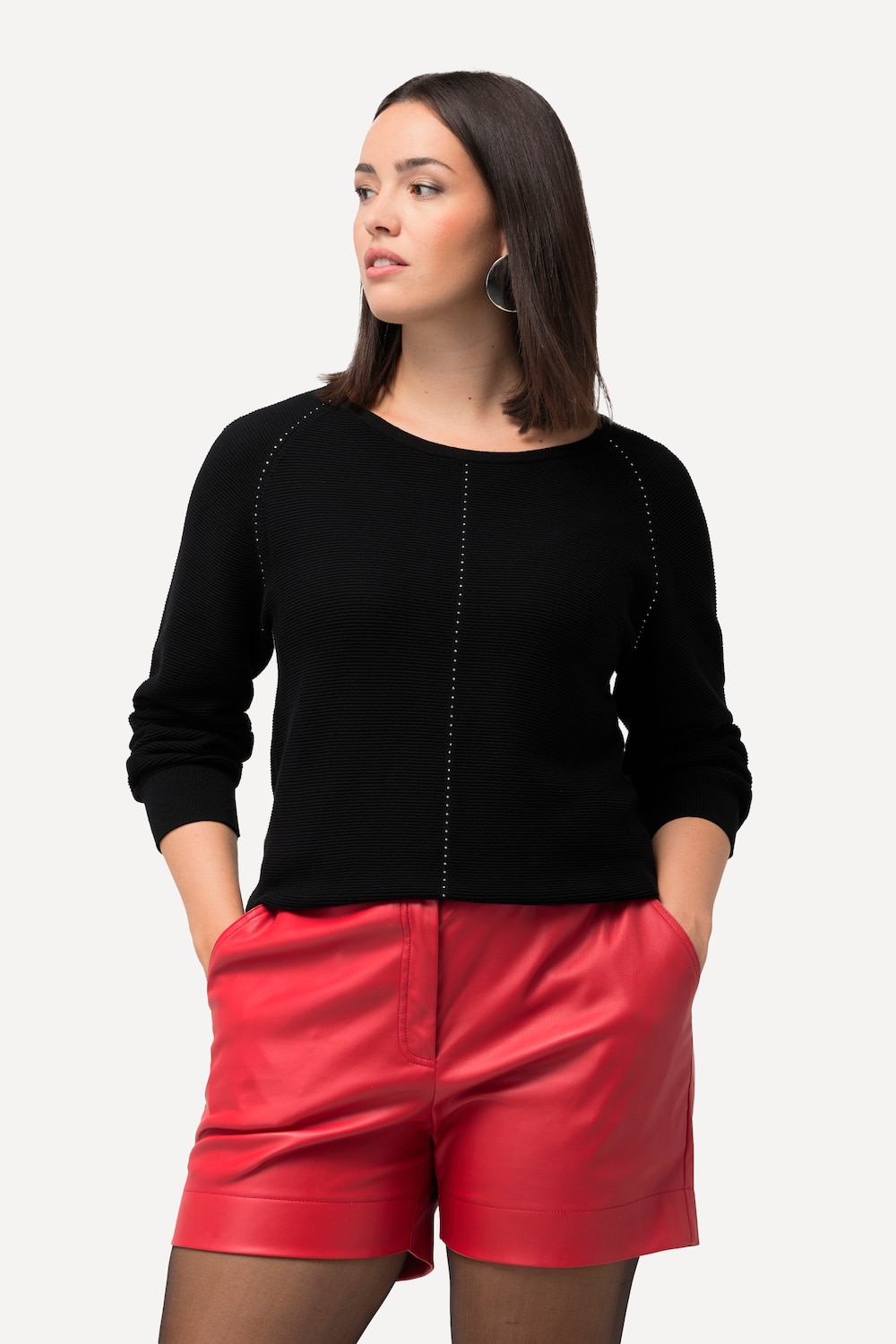 Grote Maten pullover, Dames, zwart, Maat: 42/44, Katoen, Ulla Popken