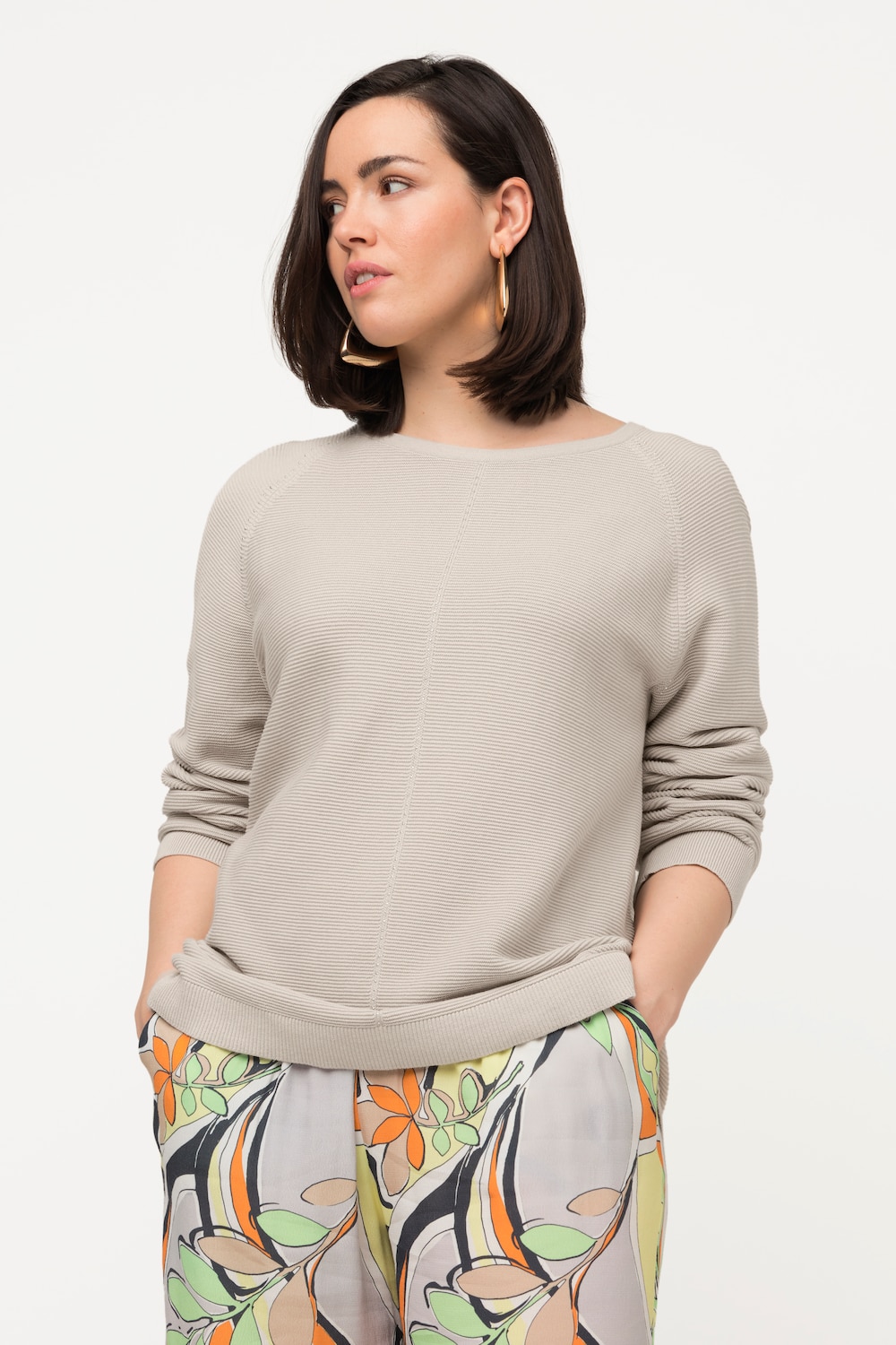 Große Größen Pullover, Damen, grau, Größe: 42/44, Baumwolle, Ulla Popken