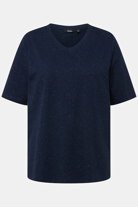 T-shirt, ćwieki, dekolt w szpic, rękaw 1/2