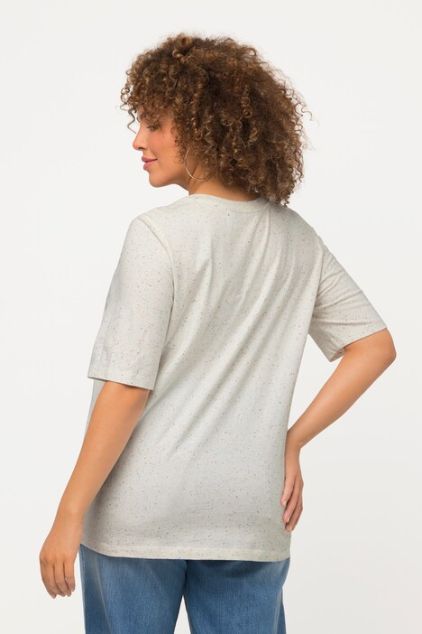 T-Shirt, Noppen, V-Ausschnitt, Halbarm