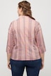 Bluse, rutete, slank, begerkrage, V-hals, trekvartermer
