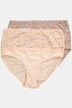 Maxislips, 2er-Pack, tonige Spitze, High Waist