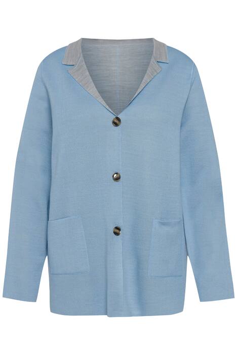 Oboustranná bunda, klopový límec, měkký jemný úplet