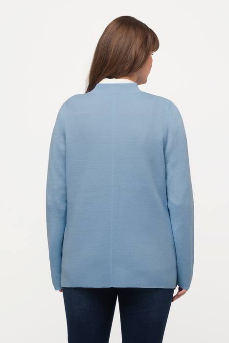 Wende-Janker, Reverskragen, weicher Feinstrick