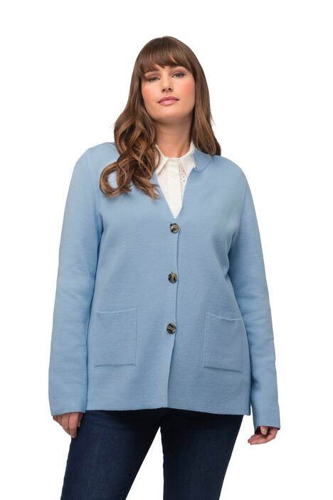 Oboustranná bunda, klopový límec, měkký jemný úplet