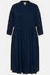 Blusenkleid, A-Linie, Quernaht, Stehkragen, 3/4-Arm