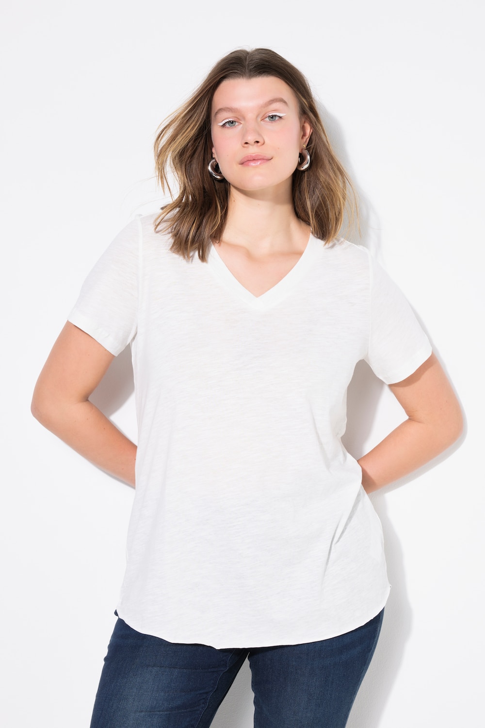Große Größen T-Shirt, Damen, beige, Größe: 42/44, Baumwolle, Studio Untold