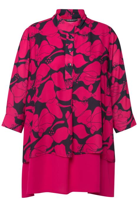 Tunika, dvouvrstvá, A střih, stojáček, 3/4 rukávy