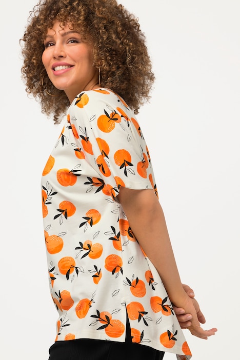 Short Sleeve Orange Print Tee | T-Shirts | Knit Tops & Tees