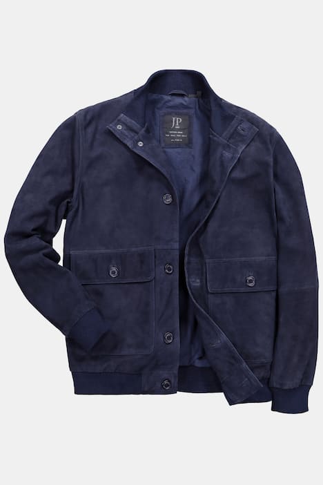 JP1880 Lederjacke, Veloursleder, Stehkragen, Knopfleiste, bis 7 XL