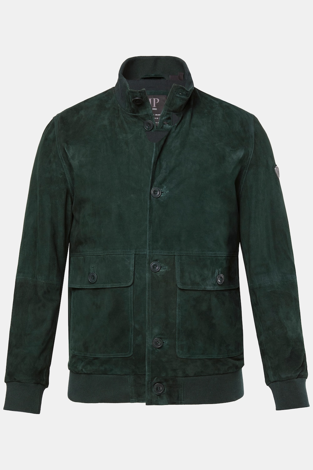 JP1880 Lederjacke, Veloursleder, Stehkragen, Knopfleiste, bis 7 XL