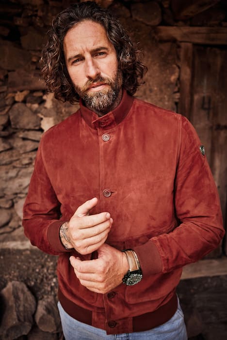 JP1880 Lederjacke, Veloursleder, Stehkragen, Knopfleiste, bis 7 XL