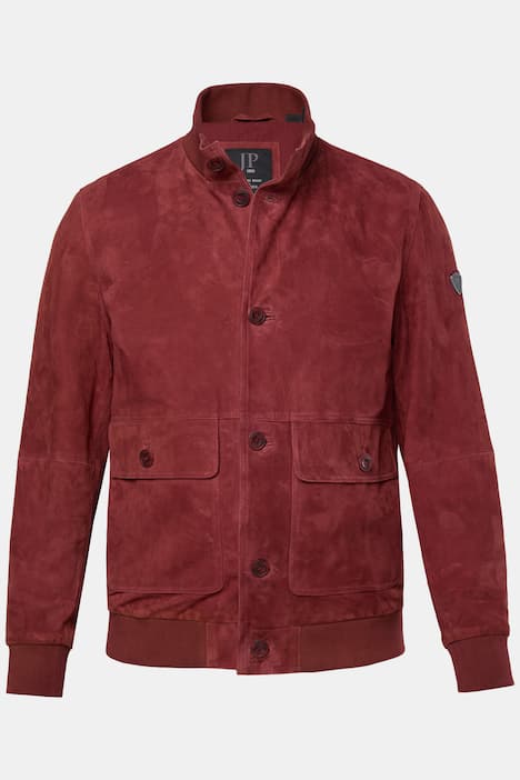 JP1880 Lederjacke, Veloursleder, Stehkragen, Knopfleiste, bis 7 XL