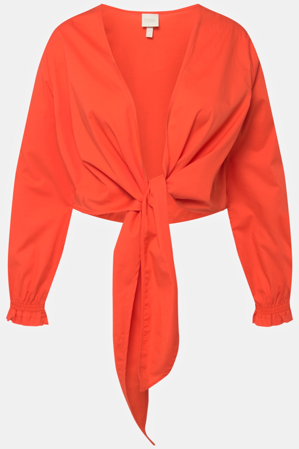 Stora storlekar Omlottblus, Dam, orange, storlek: 58/60, Bomull, Ulla Popken