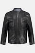 Veste de motard en cuir. Col montant et fermeture zippée