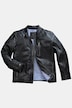 Veste de motard en cuir. Col montant et fermeture zippée