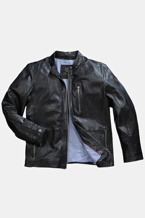 Redbridge Giacca Jeans Uomo Stile Biker Con Cerniera - Denim Blu, Colletto Alto, Tasche Con Zip