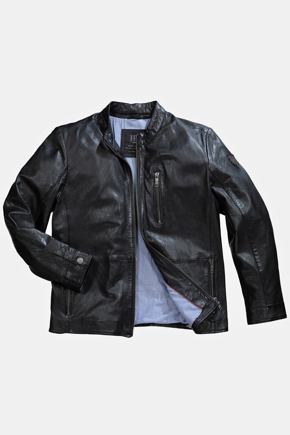Redbridge Giacca Jeans Uomo Stile Biker Con Cerniera - Denim Blu, Colletto Alto, Tasche Con Zip