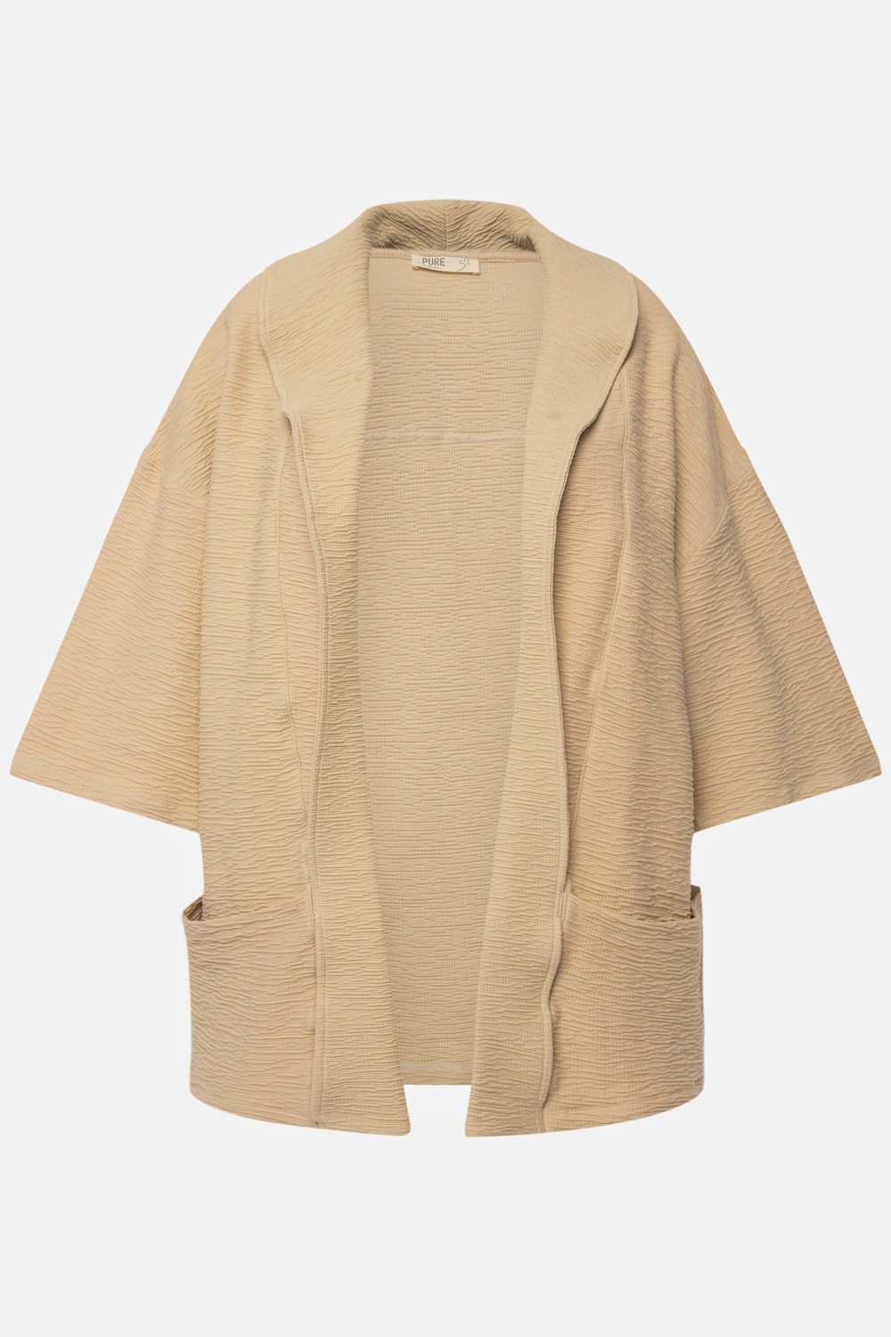 Stora storlekar Kimono i sweatshirttyg, Dam, gul, storlek: 42/44, Bomull, Ulla Popken