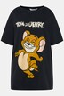 T-shirt Tom & Jerry, oversizowy krój, okrągły dekolt, krótki rękaw