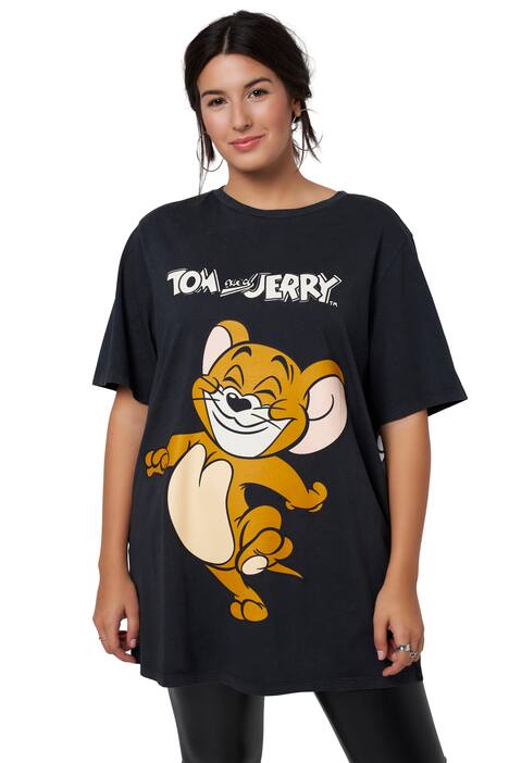 Tričko, oversize, Tom&Jerry, kulatý výstřih, krátké rukávy