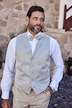 Gilet de noces en tissu Jacquard. Col à revers et doublure dans le dos - jusqu’au 74